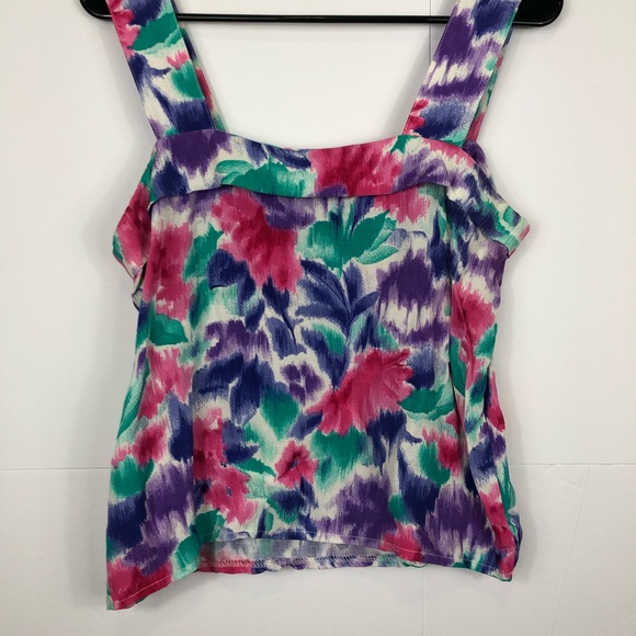 Vintage London Fog Floral Print Camisole Sz 10 - Picture 2 of 7